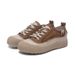 Top-layer Cowhide Casual Genuine Leather Sneakers For Women, 2026 New Spring And Autumn Vintage Sneakers, Trendy Travel_vogvips.com