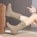 Comfortable Soft Leather Sheepskin Integrated Snow Boots, Winter Women's Shoes With Thickened Fleece For Warmth, New Wool Short Boots_vogvips.com