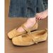 2025 Spring And Autumn One-Strap Square Toe Mary Jane French Fairy Flat Shallow Mouth Single Fashion Grandma Shoes_vogvips.com