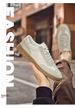 Men's Comfortable Leather Breathable Sports Board Shoes Casual Flat-bottomed German Training Shoes Lace-up White Shoes Round Head Board Shoes_vogvips.com