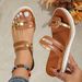 Women's Colorblock Trendy Sandals, Slip On Casual Summer Beach Slides, Non-slip Wedge Slides_vogvips.com