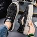 Men's Platform Corduroy Sneakers Breathable Non Slip Lace Up Casual Skate Shoes_vogvips.com