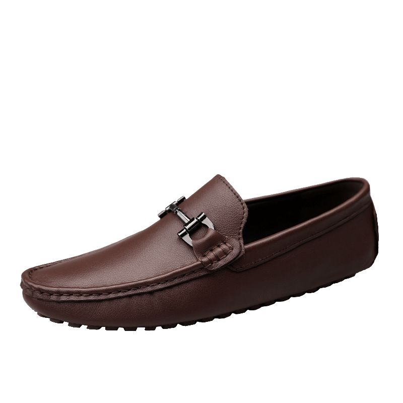 Driving Men's Shoes Men's Casual Sewn Leather Shoes Lazy Hundred Bean Shoes_vogvips.com