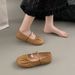 Soft Leather Soft Sole Comfortable Doudou Shoes Female Spring And Autumn Literary Fairy Wind Shallow Mouth Single Shoes Mary Jane Women's Shoes_vogvips.com