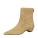 6825-1 French-style Pointed Toe Slim For Women, Suede Ankle Boots, Versatile Fashion With Back Zipper, Low Heel, Solid_vogvips.com