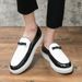 Suitable For All Seasons Large Men's Leather Shoes Size 38-47 Slip-On Lazy Casual Shiny Loafers Sneakers_vogvips.com