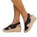Straight 2023 Shoes Slope Heel Cross Rope Women's Sandals Large 43_vogvips.com