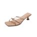 Stunning Small Heel Shoe 2025 New Cro Strap Open Slipper For Women Summer Outdoor Fairy Square Toe Fahion High_vogvips.com