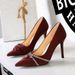 SEVEN BIG TREES Women's Elegant Pointed Toe Stiletto Heels With Rhinestone Bow For Evening Party Dressy Occasions (Available In 7CM & 10CM Heel)_vogvips.com