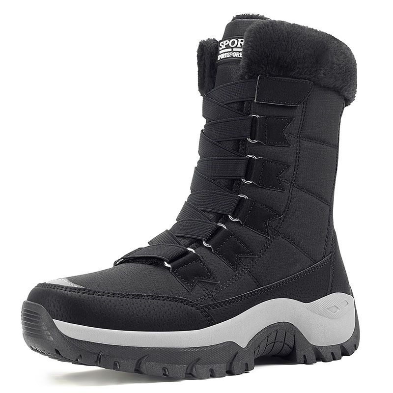 Winter Snow Boots Women Waterproof Suede Warm Plush Rubber Skiing Hiking Shoes Stylish Winter Essential Causal Shoes_vogvips.com