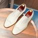 Men's shoes Leather White wedding best man Wedding groom shoes Men's business casual leather shoes_vogvips.com