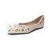 French Bow Rivet Pointed Single Shoes Women's Summer Skirt Temperament Flat-bottomed Ladyshoes_vogvips.com