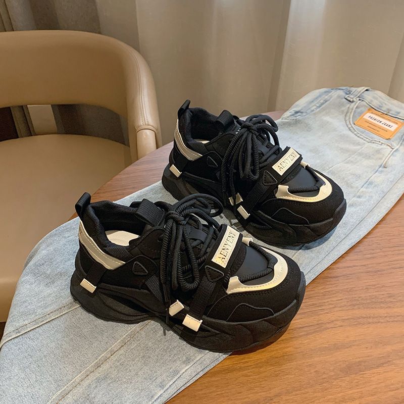 Ins Korean Version New Dad For Women 2025 Spring Student Running Sports Thick Soled Height Increasing Casual Shoes_vogvips.com