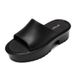 Women’s Shoes Ins Summer New Solid Color Thick Bottom All Match Height Increasing Slippers One Line Outer Wear Shit Stepping Square Head Sandals_vogvips.com