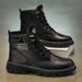 European Warm Series Men's Autumn Winter New Fashion Outdoor High-top Martin Youth Trend Thick-soled Hiking Yellow Boots Work Shoes_vogvips.com