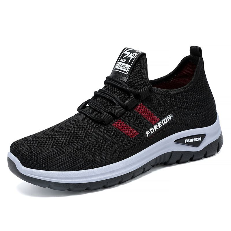 Women's Casual Shoes Large Size Women's Shoes Breathable Single Shoes Middle-aged And Elderly Mother Shoes Soft-soled Feet Fly-woven Shoes_vogvips.com