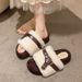 2025 Autumn Winter New Fashion Furry Suede Slippers For Women, Thick Sole Height Increasing One-Word Slippers, Versatile_vogvips.com