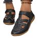 Cross-border Plus-size Cross-woven Closed-toe Sports Sandals, Velcro Flat Shoes, Women's Roman Sandals_vogvips.com