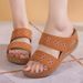 New Women Embroider Flowers Leather Women's Sandals Outdoor Light Casual Wedges Slippers Slip On Summer Shoes For Woman_vogvips.com
