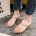 Cross-border Crystal Transparent Non-slip Jelly Plastic Ins Women's Summer Hollow Two-way Wear Sandals With One Strap_vogvips.com