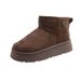 Thick-Soled Snow For Women 2025 New Winter Thickened Fleece-Lined Sheepskin Short Boots Northeast Large Cotton Shoes_vogvips.com