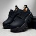 Regal Footwear Trendy Men's Thick Sole Derby 2025 New 8CM Height Increasing Leather Black Round Toe Casual Shoes_vogvips.com