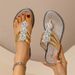 Woman's Sandal Fashionable Flip Flops Rhinestones High-end Clip On Large Size Flat Slippers Summer Sandals_vogvips.com