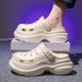 Hole Shoes Women's High Heel Slippers Summer Breathable Garden Shoes Women's Heel Closed Toe Shoes Sandals_vogvips.com