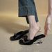 French Style Square Toe Bowknot For Women High Heel 2026 New Summer Satin Fairy Outdoor Wedge Sandals_vogvips.com