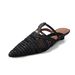 Exquisite Craftsmanship! Women's Straw Mule Sandals With Low Heel, Half-covered Design, 2026 Summer New Product, Pointed_vogvips.com