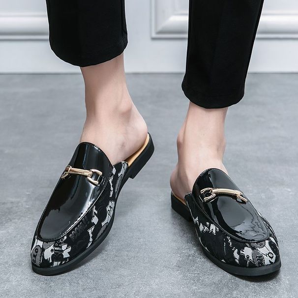 Summer Men's Slip-on Mules Without Heels, Casual Korean-style Trendy Loafers_vogvips.com