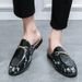 Summer Men's Slip-on Mules Without Heels, Casual Korean-style Trendy Loafers_vogvips.com