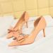 3226-AH36 European And American Style Party Women's Shoes, Stiletto High Heel, Shallow Pointed Toe, Side Cutout,_vogvips.com