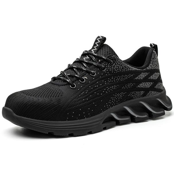 Men’s Shoes Summer Labor Protection Shoes For Men Flying Mesh Surface Breathable Steel Baotou Anti-smashing And Anti-stabbing Protective Shoes_vogvips.com