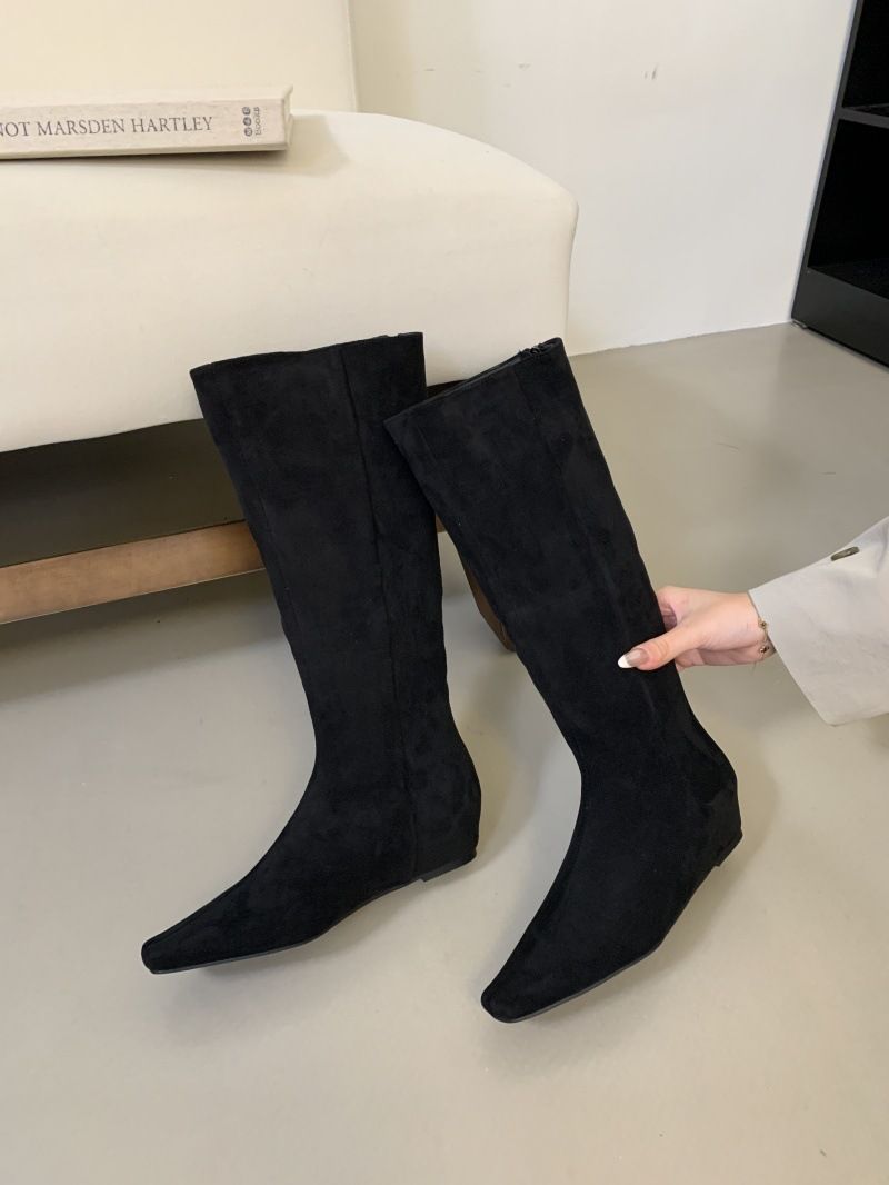 Slim Over-the-Knee Long For Women 2025 Autumn Winter New French Style High With Hidden Wedge Knight Boots_vogvips.com