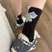 Original Cartoon Egg Cat Funny Socks Women's Tube Socks Ins Trendy Spring And Autumn Cotton Socks Cute Animal Boneless Socks_vogvips.com