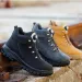 Men's Winter Fur Lined Hiking Waterproof Non Slip Rotary Buckle Snow Boots For Cold Weather Outdoor Daily Wear_vogvips.com