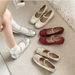 Pink Ballet Flats With Hidden Wedge For Women, 2024 New French Style, Spring And Autumn Mary Jane Gentle Evening Shoes_vogvips.com