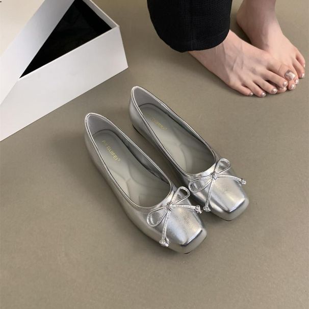 Ladies' Square Toe Shallow Mouth Single For Women 2025 Spring And Autumn New French Evening Style Gentle Fairy Flat_vogvips.com