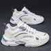 Men's Summer Breathable 2025 New Youth Sports Mesh Running Casual White Thick Sole Dad Trendy Shoes_vogvips.com