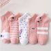 5 Pairs Womens Kitty Crew Short Creative Printing Socks Cartoon Cute Kitten Ankle Sock_vogvips.com