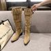Women's Over-the-Knee Long 2025 Spring Summer New Thick Heel Slimming Pointed Toe Belt Buckle Pleated Slouch Boots_vogvips.com