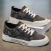 Men's Washed Denim Casual Skate Sneakers Breathable Non Slip Lace Up Platform Shoes_vogvips.com