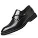 Euro Step Slip-On Leather For Men Korean Style British Men's Business Formal Trendy One-Piece Casual Wedding Shoes_vogvips.com