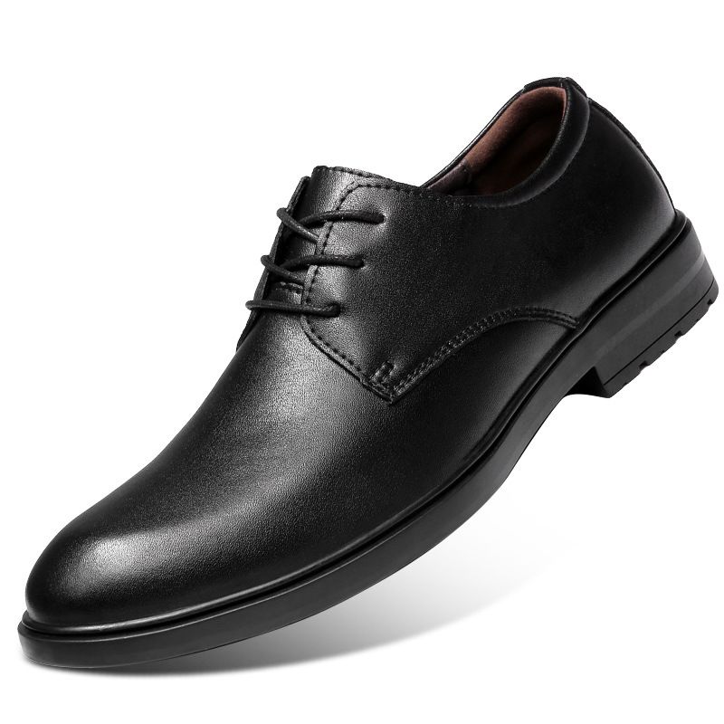 Men's Small Leather Shoes Dress Casual Soft Skin Pointed Casual Shoes_vogvips.com