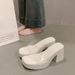 35-42 Plus Size Women's Shoes 41 To 43 High Heel Slippers For Women Summer Outdoor One Strap Waterproof Platform Thick_vogvips.com