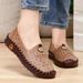 Mom's Shoes Spring And Summer Sandals Women's Casual Shoes Leather Not Tired Feet Beef Tendon Flat Women's Shoes Comfort_vogvips.com