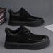 New 2025 Handmade Casual Leather Shoes, Men's Pointed Toe Lace-up Soft Sole Breathable Sneakers_vogvips.com