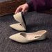 For Women 2025 New Pointed Toe Flat Heel Shallow Mouth Boat Soft Sole Versatile Fairy Work All-Season Single Shoes_vogvips.com