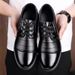 Men's Genuine PU Leather Oxford Shoes - Comfortable Slip-Resistant Business Casual Shoes For Office & Daily Wear_vogvips.com